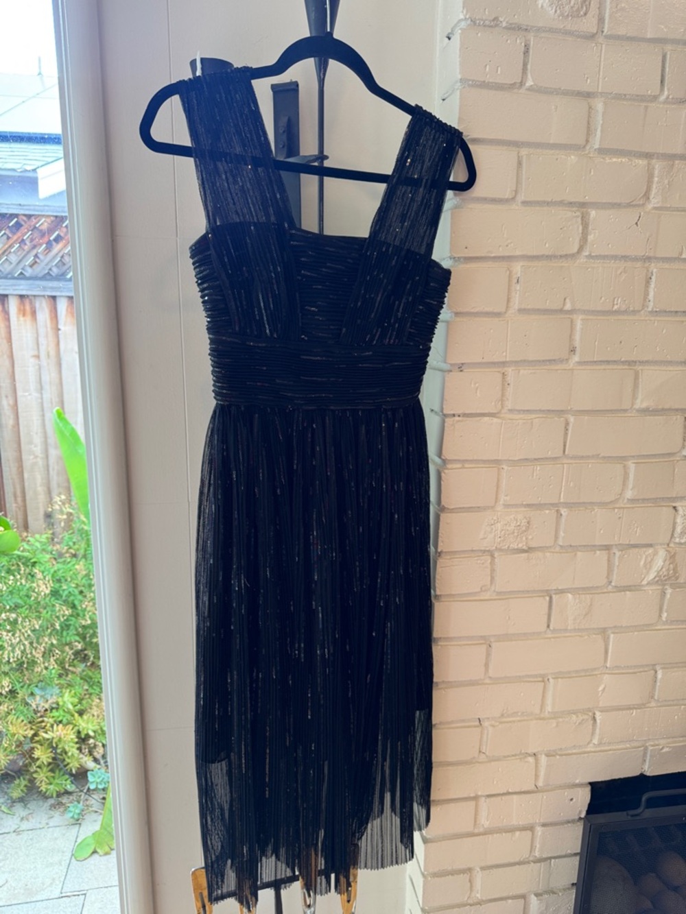 Halston Heritage Black Sequin Maxi Dress